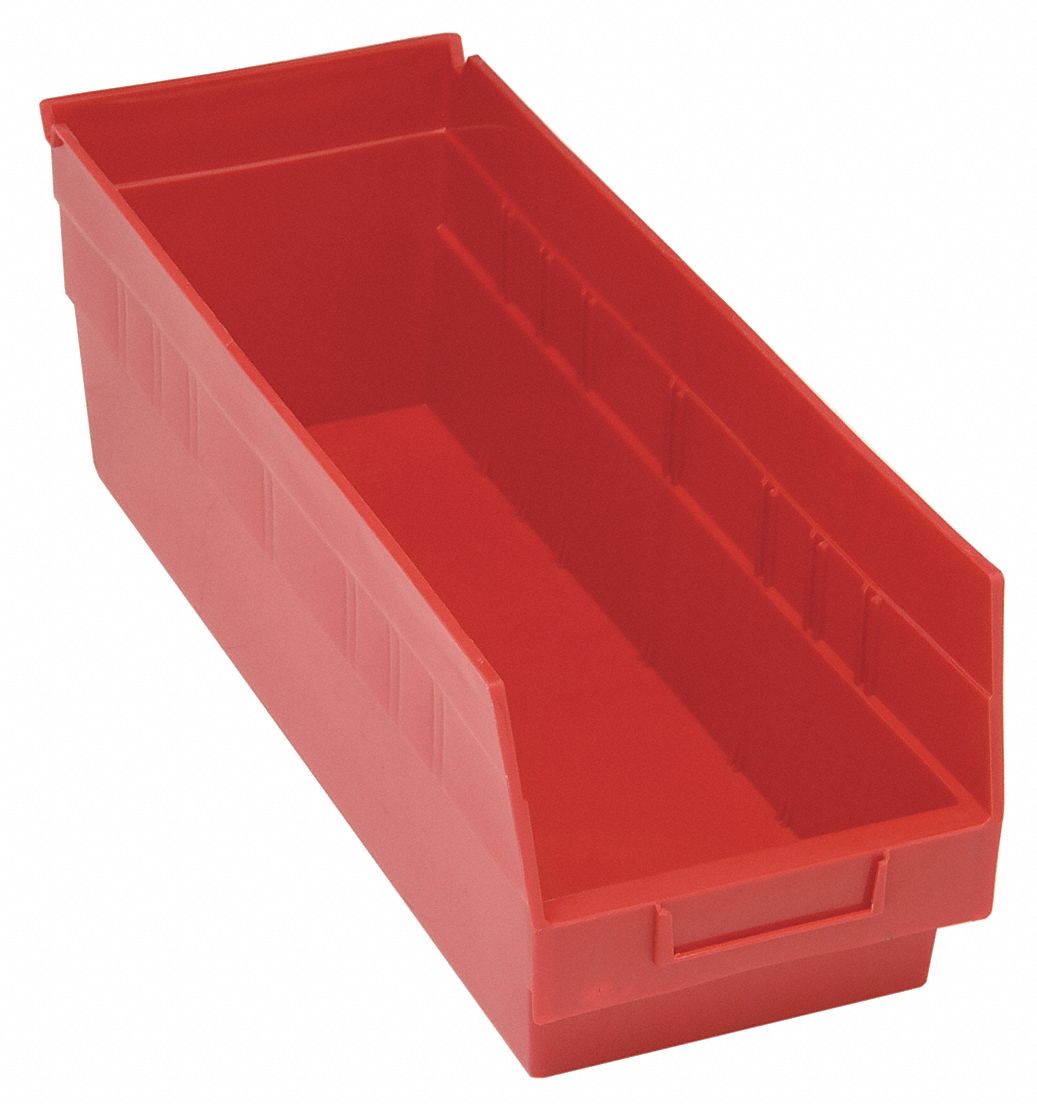 G7029 Shelf Bin Red Polypropylene 8 in