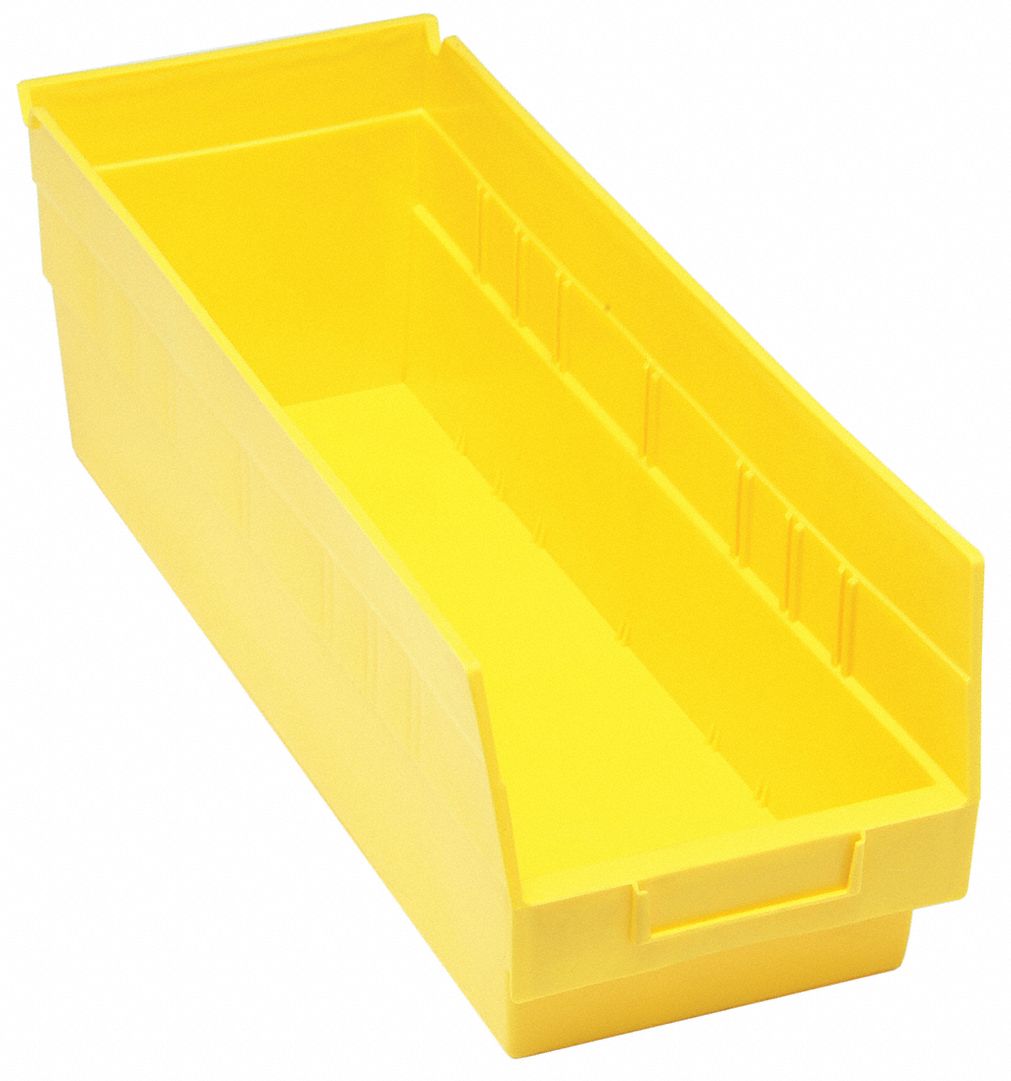 G7029 Shelf Bin Yellow Polypropylene 8 in