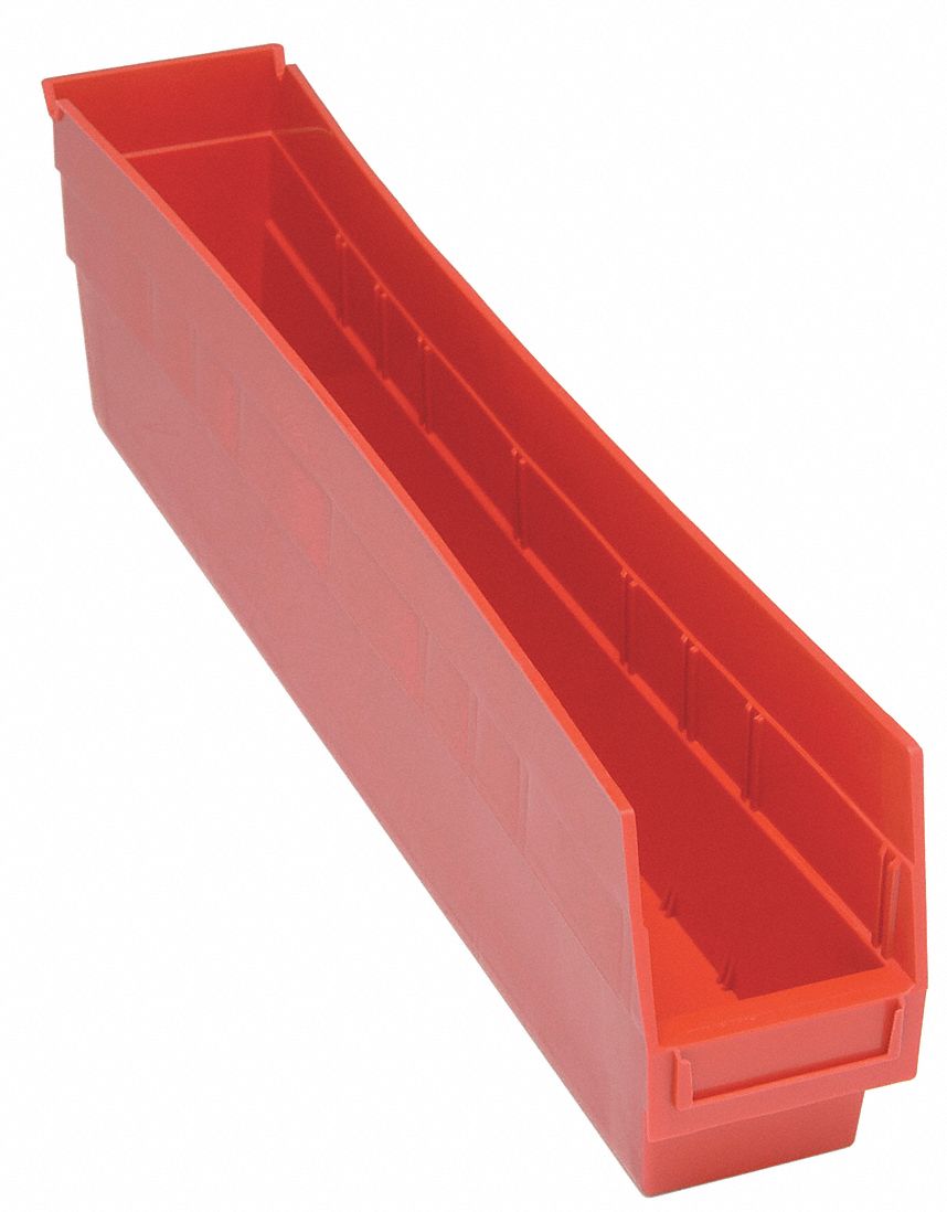 G7030 Shelf Bin Red Polypropylene 8 in