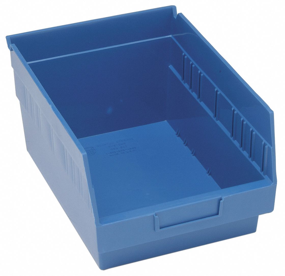 G7032 Shelf Bin Blue Polypropylene 8 in
