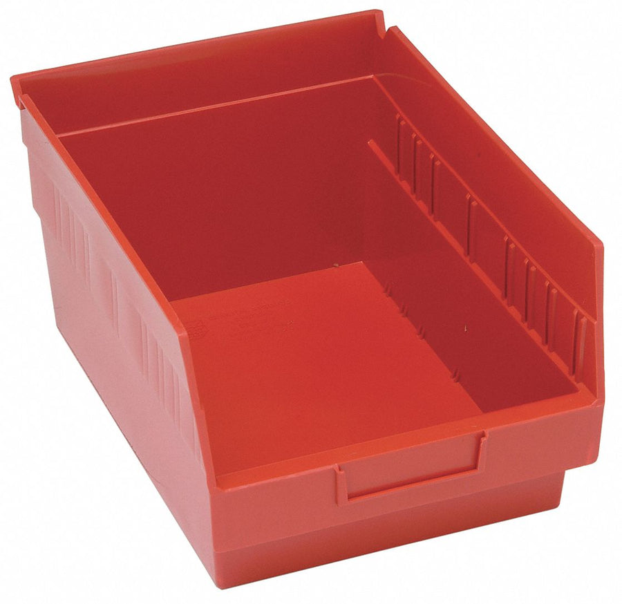 G7032 Shelf Bin Red Polypropylene 8 in
