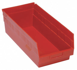 G7033 Shelf Bin Red Polypropylene 8 in