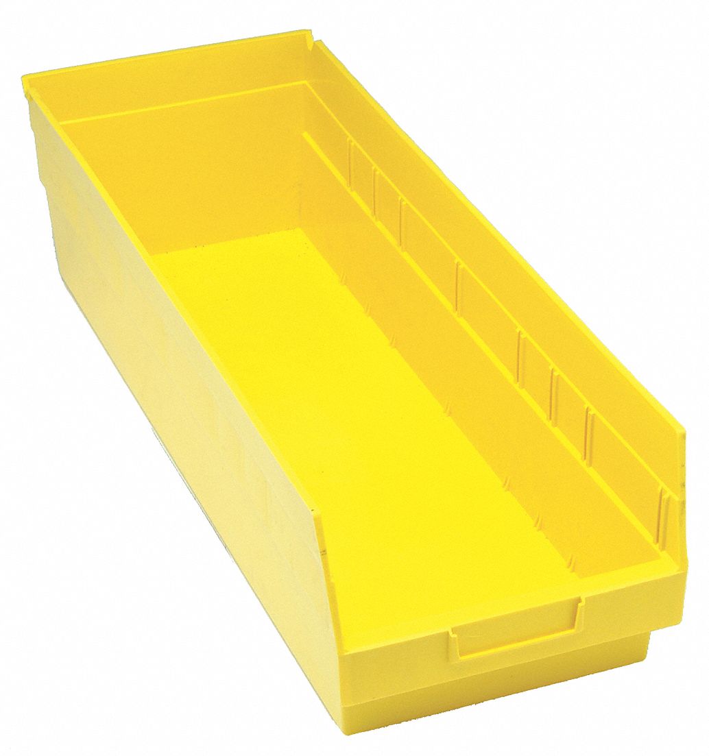 G7036 Shelf Bin Yellow Polypropylene 8 in