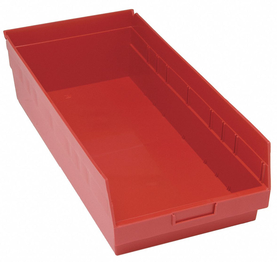 G7037 Shelf Bin Red Polypropylene 8 in