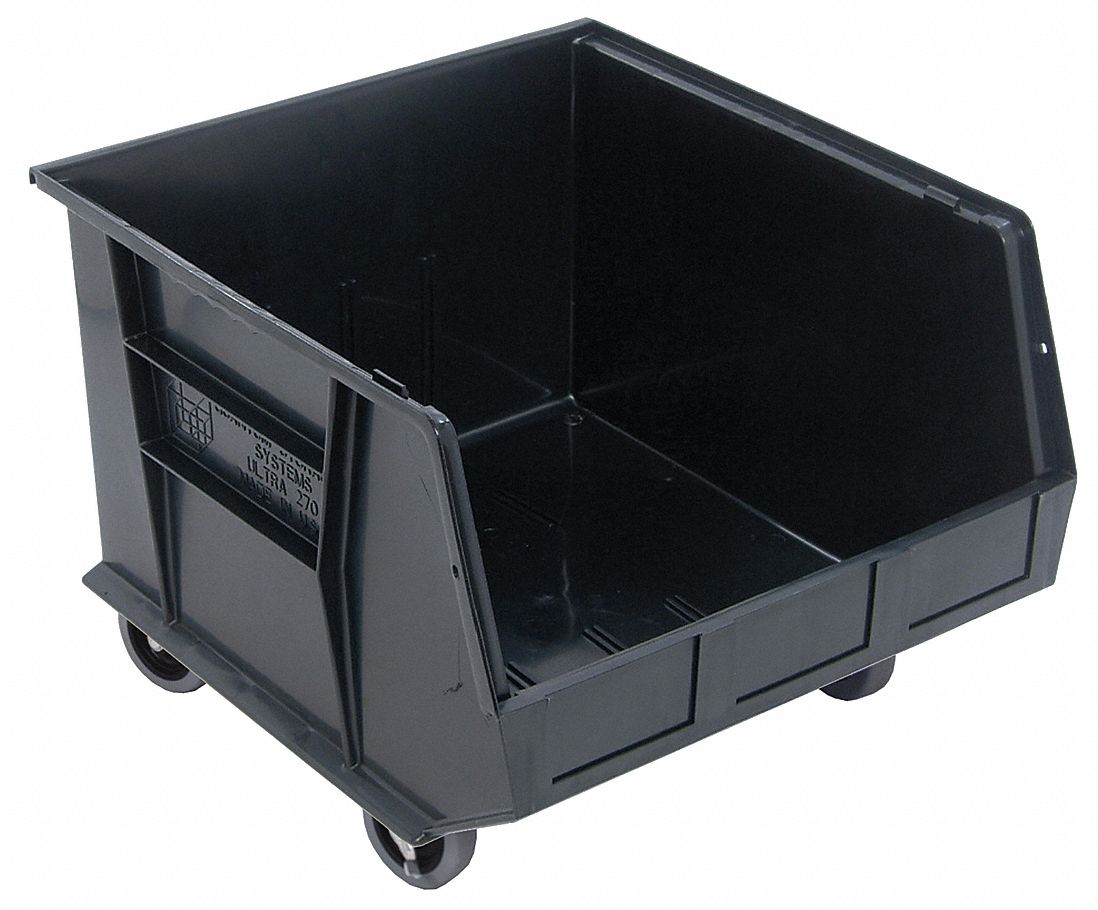G7042 Mobile Bin Black Polypropylene 11 in