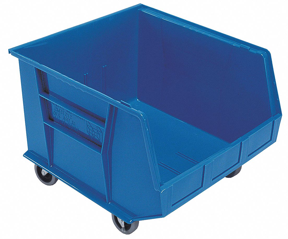 G7042 Mobile Bin Blue Polypropylene 11 in