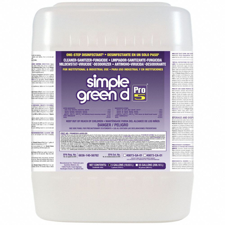 One-Step Disinfectant Unscented 5 gal