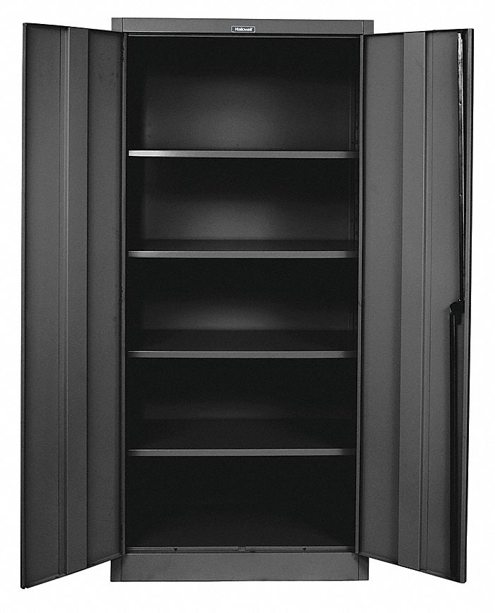 Storage Cabinet 78 x48 x18 Black 4Shlv