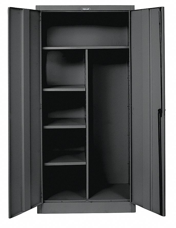 K4193 Storage Cabinet 78 x48 x18 Black 4Shlv