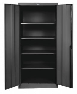 Storage Cabinet 72 x48 x18 Black 4Shlv