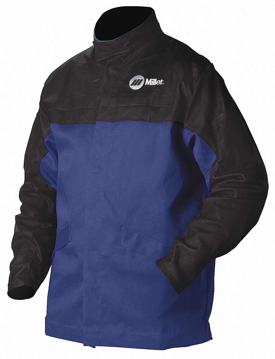 Combo Weld Jkt Royal/Blk Ctn/Leather M