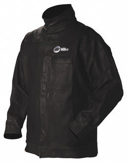 Leather Jacket Black Pigskin Leather XL