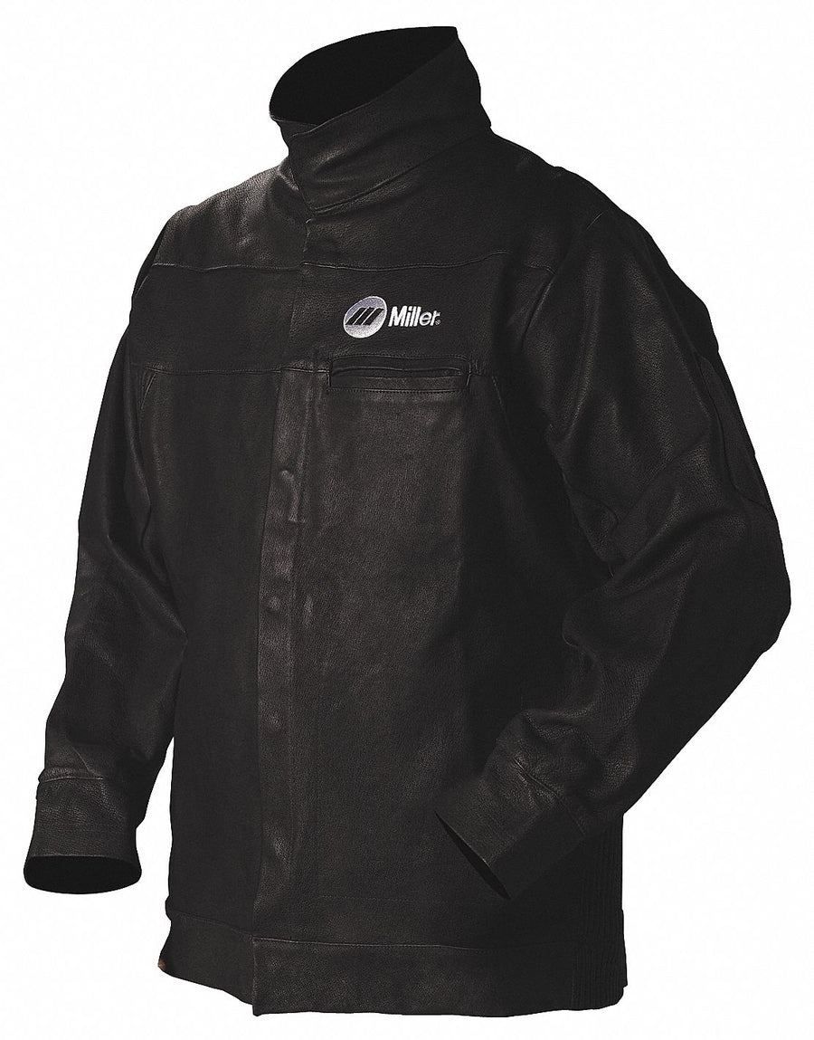Leather Jacket Black Pigskin Leather XL