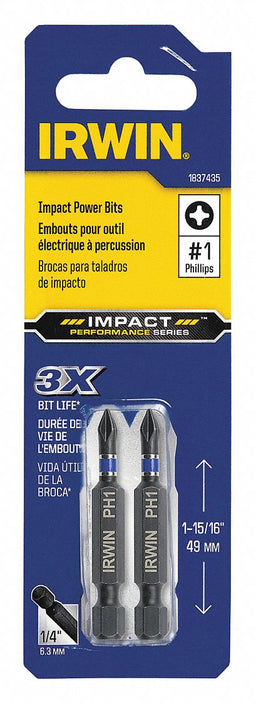 Insert Bit Power Sgl End Hex Shank PK2