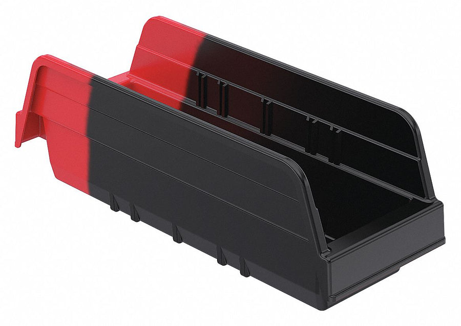 H8694 Shelf Bin Black/Red Indstr Grd Poly 4 in