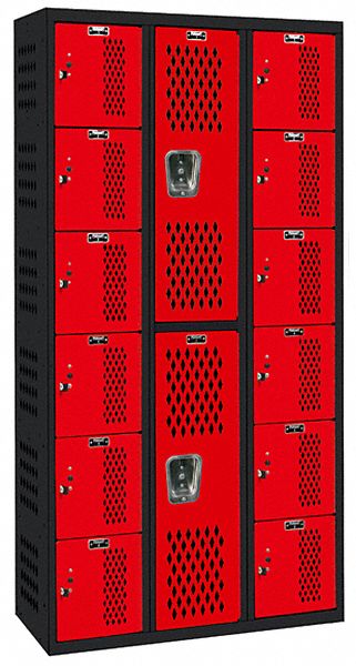 Lckr 2x3Lckr Red/Blk 72 x36 x18 Assm