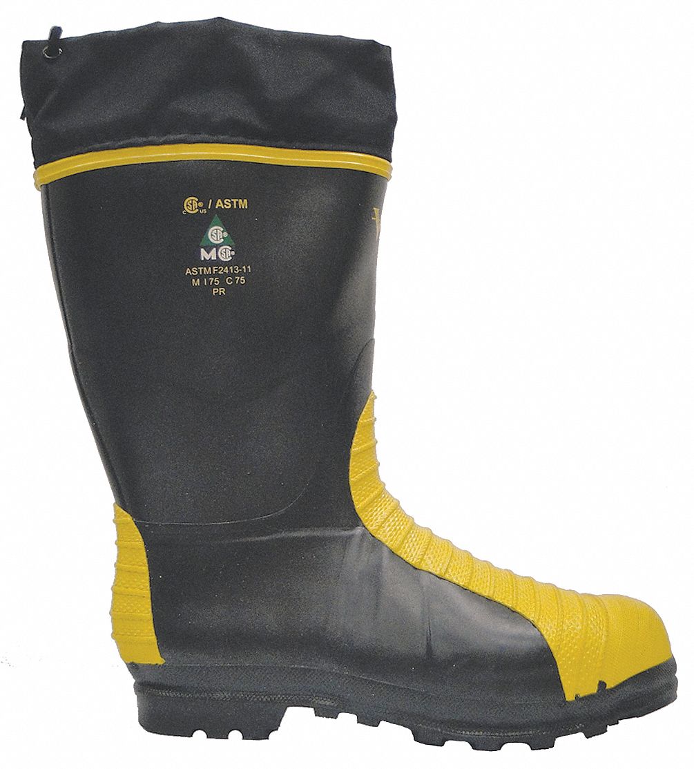 J0966 Rubber Boot Unisex 10 Knee Black