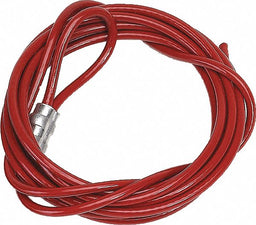 Cable Spool 10ftL Red Plstc Coated Steel