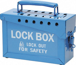 Group Lockout Box Heavy Duty Steel Blue