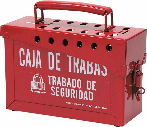 Group Lockout Box Heavy Duty Steel Red