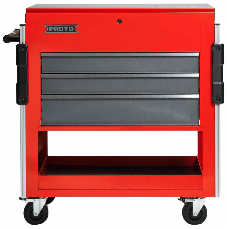 Rolling Cabinet 37 W 20 D 43 H Red