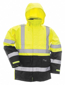Rain Jacket Class 3 Type R Blk/Yellow L