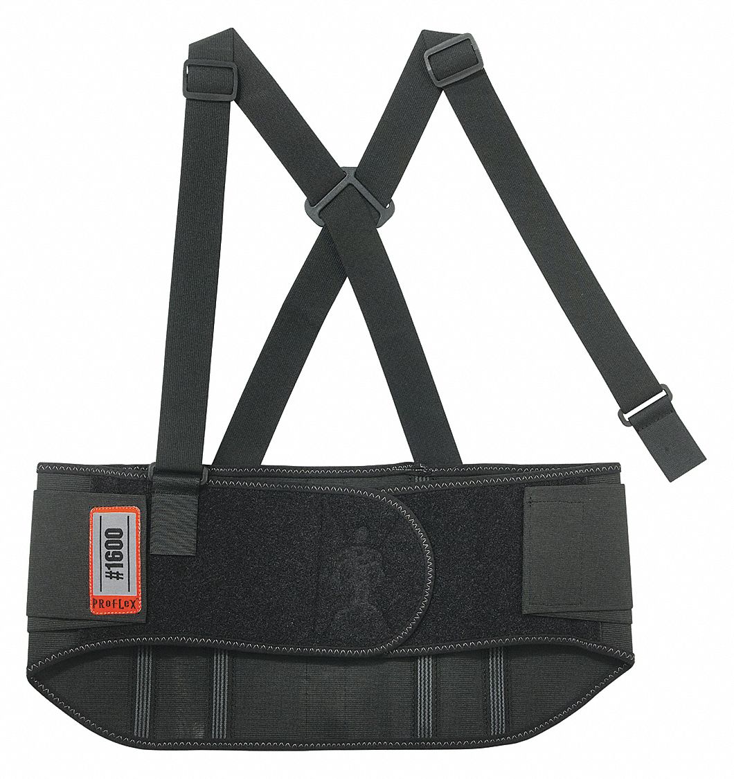 H9894 Back Support w/Suspenders Black 3XL