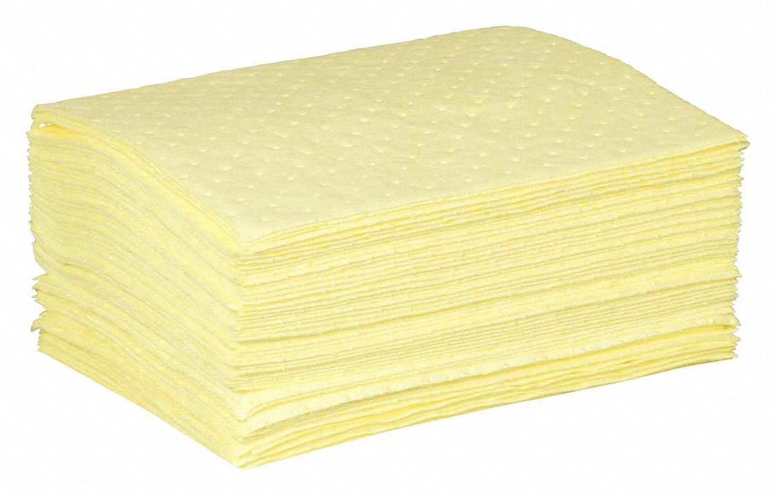 Absorbent Pad Chem/Hazmat Yellow PK50