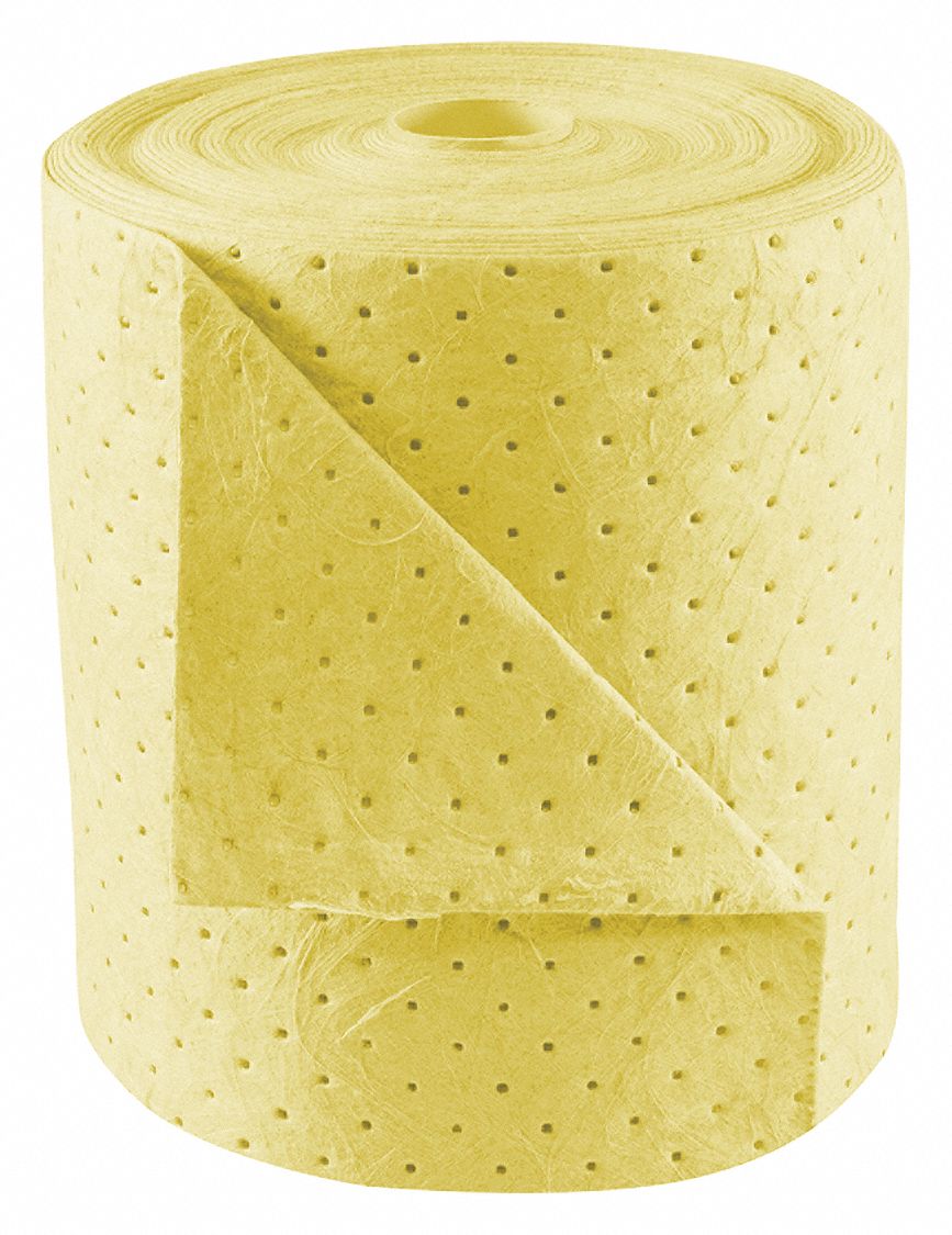 Absorbent Roll Chem/Hazmat YLW 150ft L
