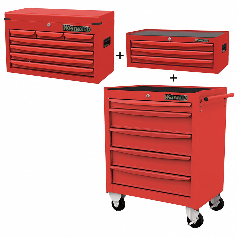 RollingCabinet PwdrCt Red 15Drawers