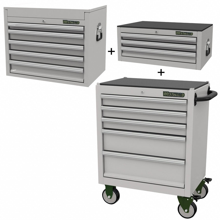Rolling Cabinet Silver 13 Drawers