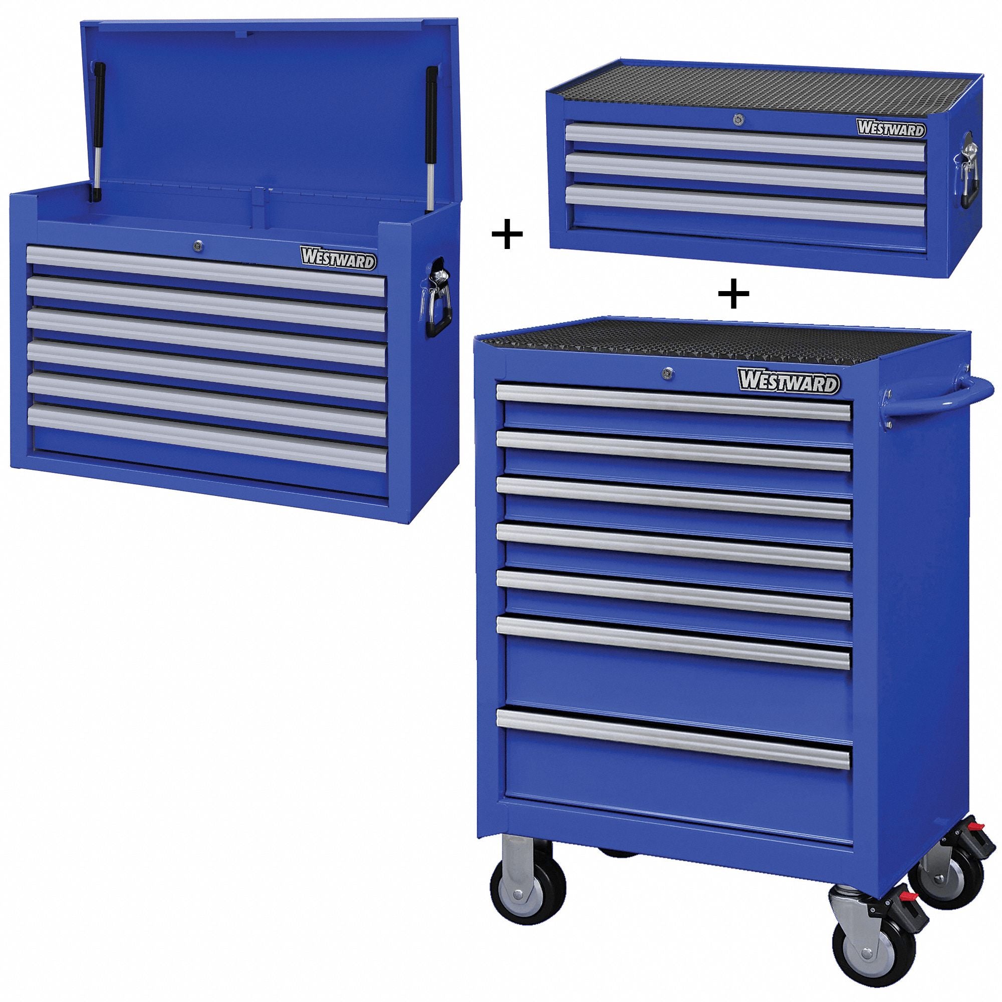 RollingCabinet PwdrCt Blue 16Drawers