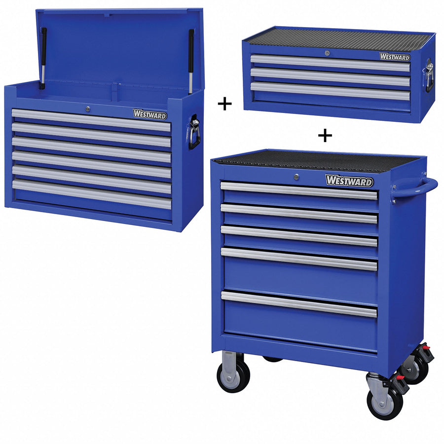 RollingCabinet PwdrCt Blue 14Drawers