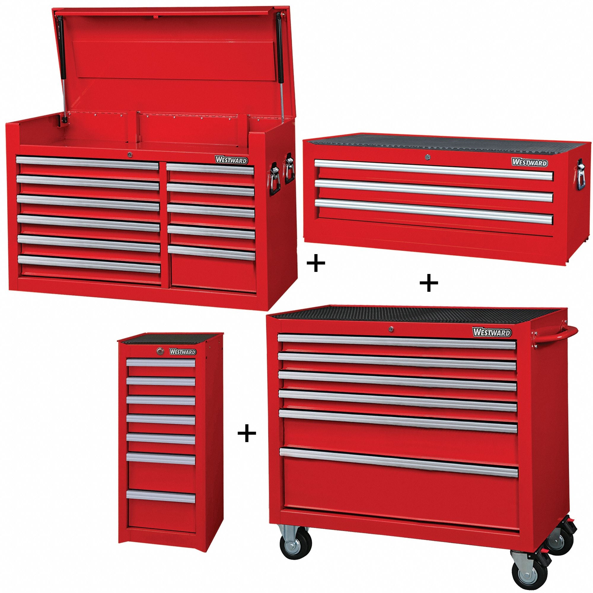 RollingCabinet PwdrCt Red 27Drawers