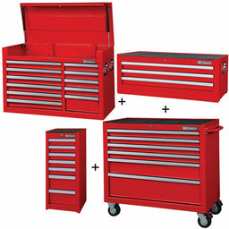 RollingCabinet PwdrCt Red 27Drawers