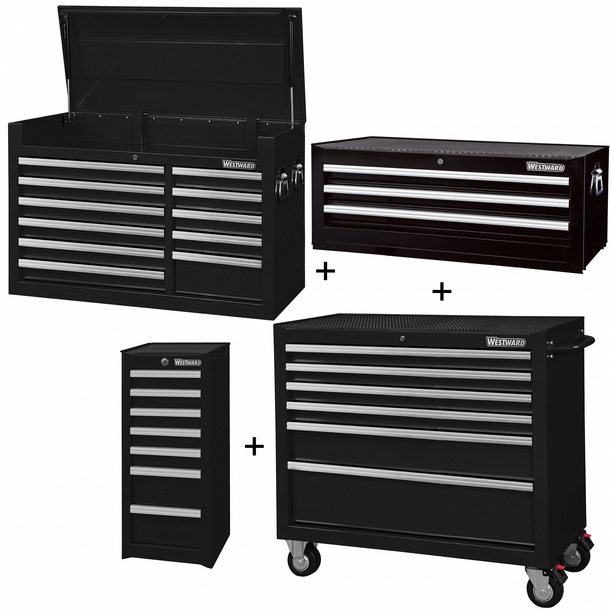 RollingCabinet PwdrCt Black 27Drawers