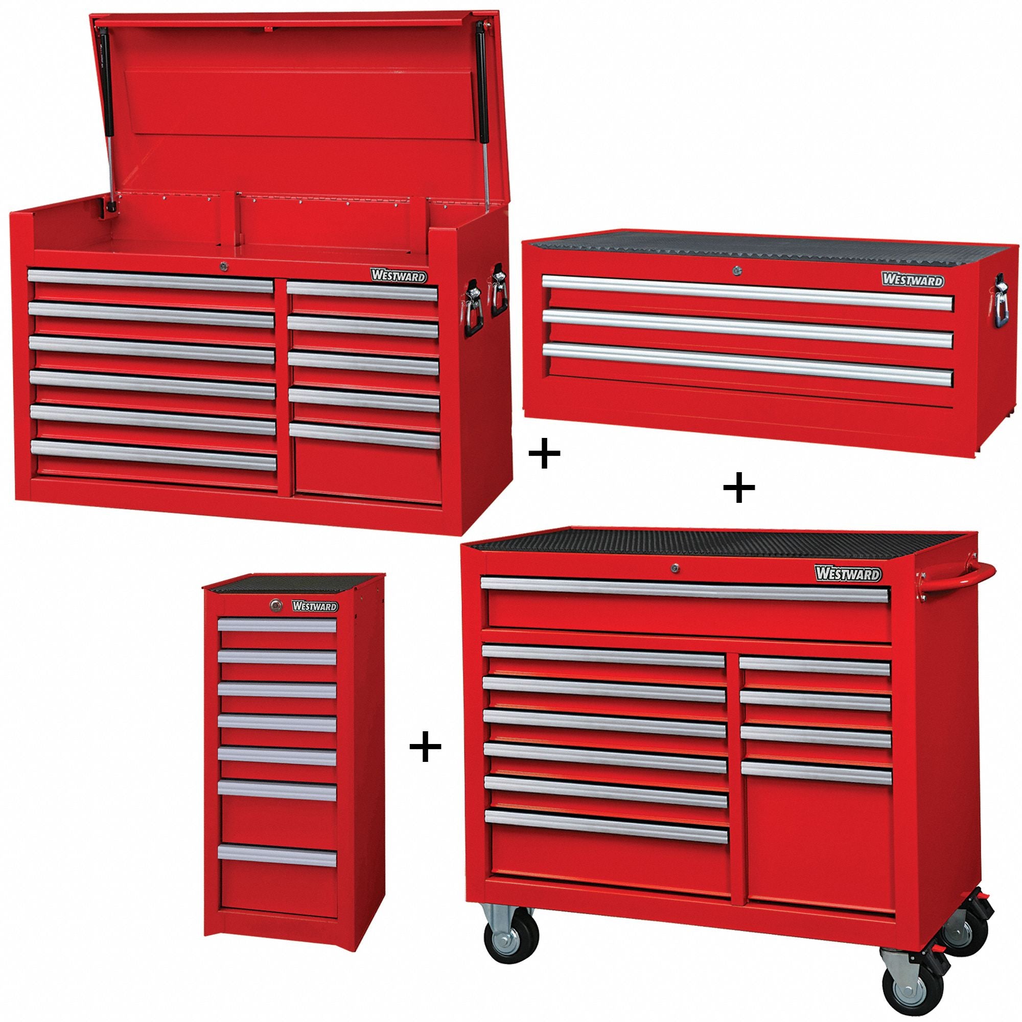 RollingCabinet PwdrCt Red 32Drawers