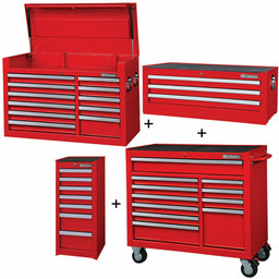 RollingCabinet PwdrCt Red 32Drawers