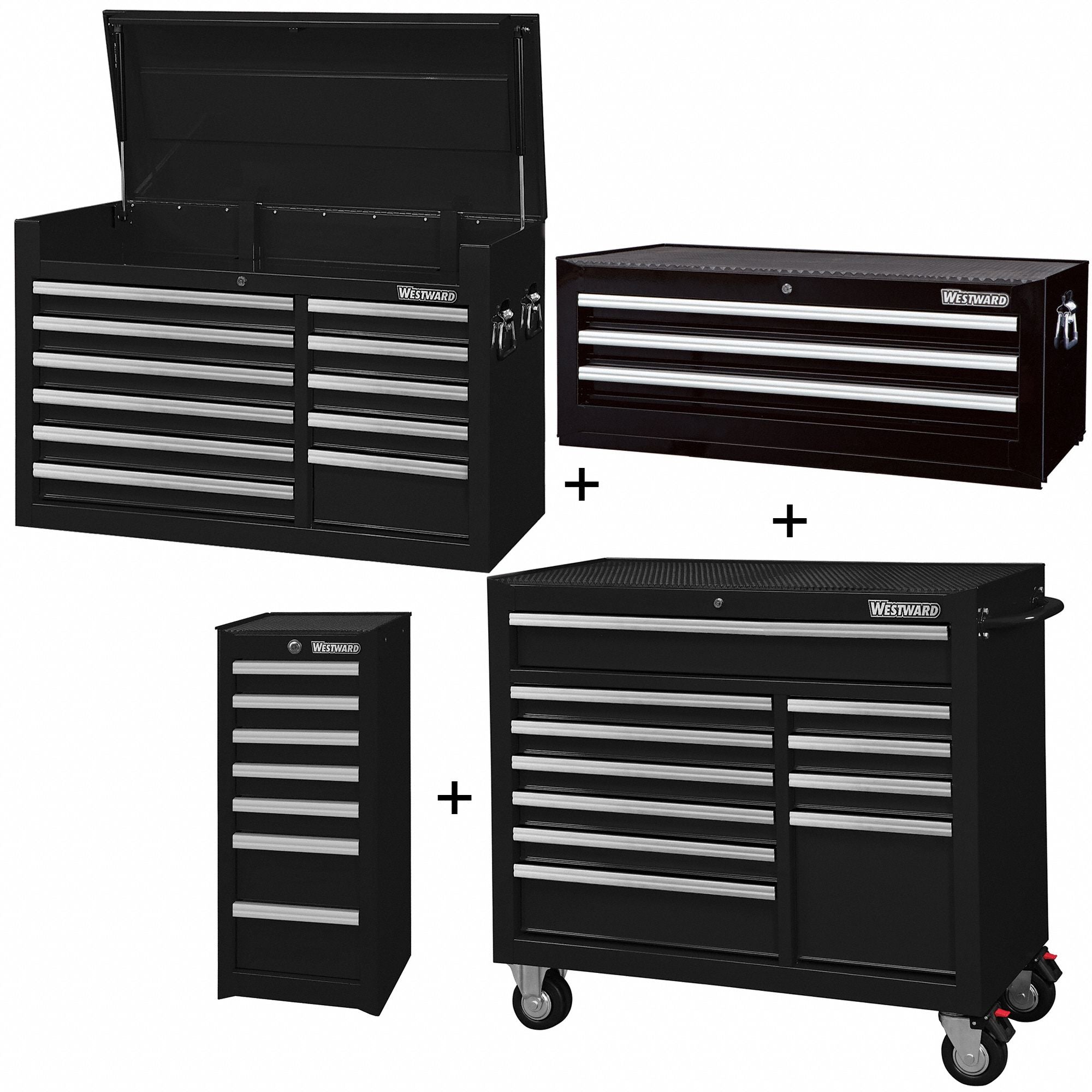 RollingCabinet PwdrCt Black 32Drawers