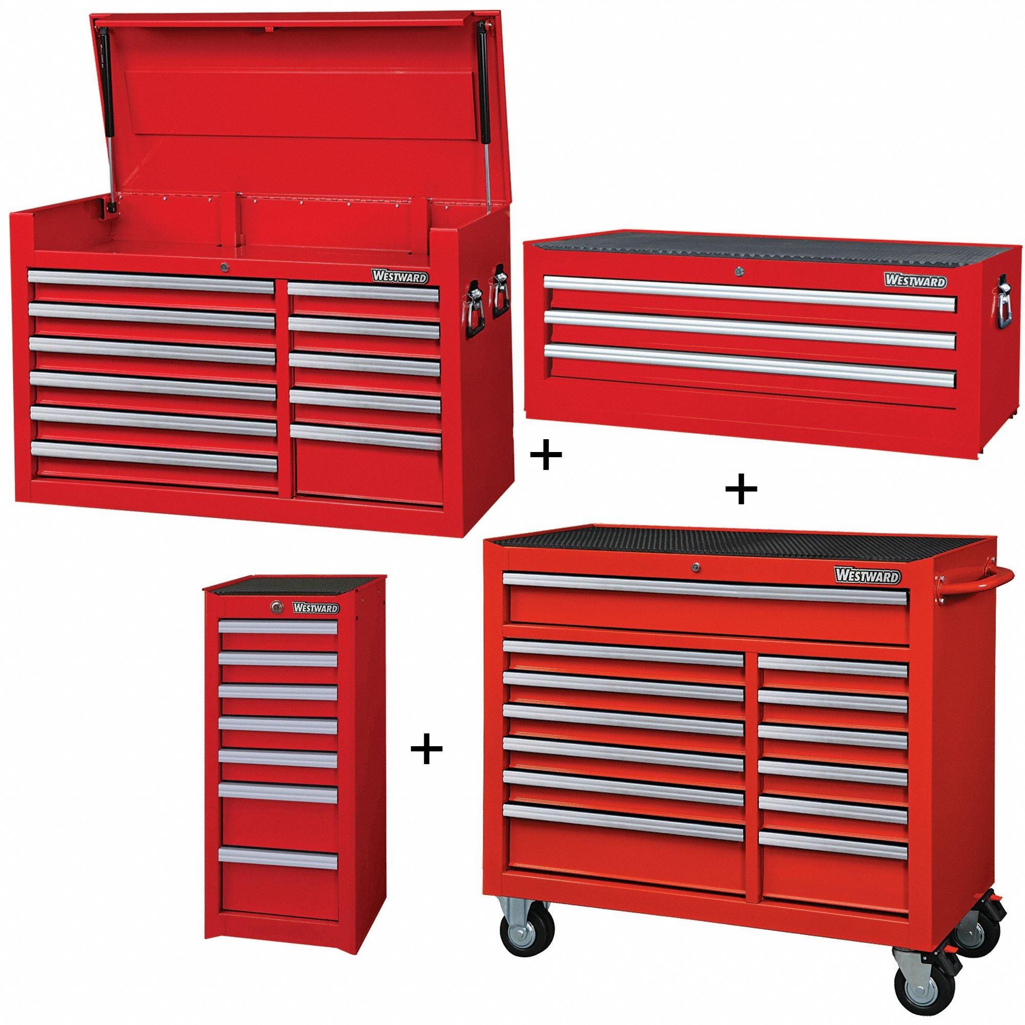 RollingCabinet PwdrCt Red 34Drawers