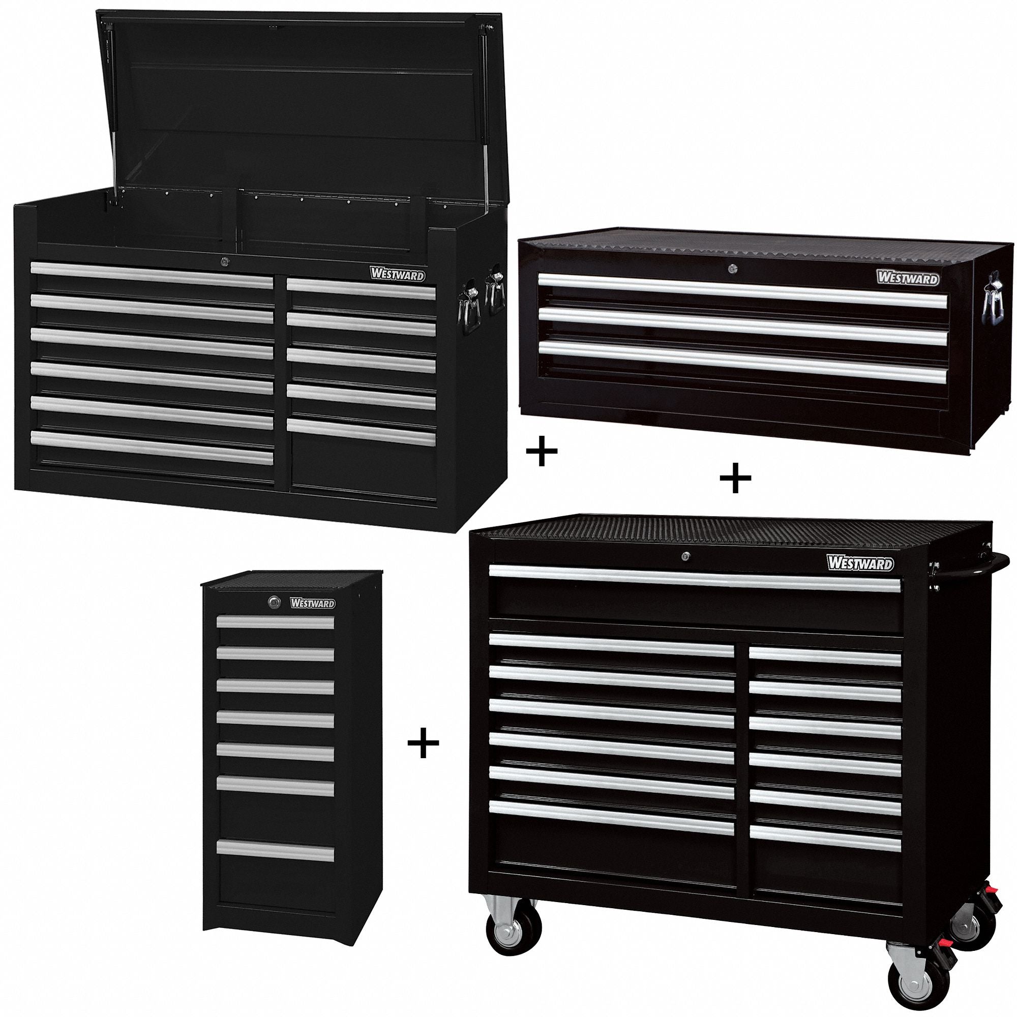 RollingCabinet PwdrCt Black 34Drawers