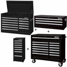 RollingCabinet PwdrCt Black 34Drawers