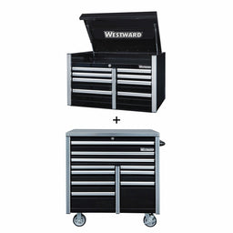 RollingCabinet PwdrCt Black 18Drawers