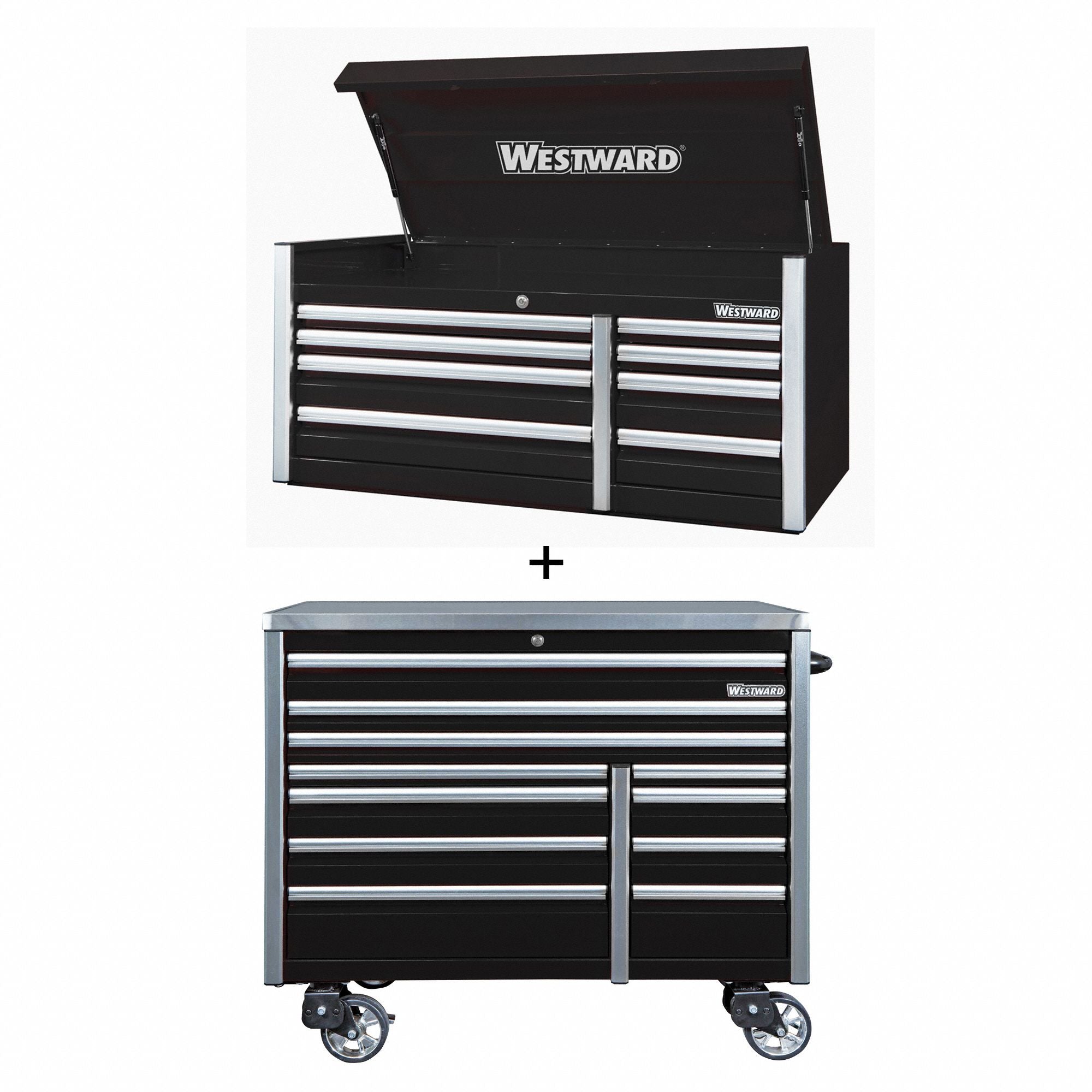 RollingCabinet PwdrCt Black 19Drawers