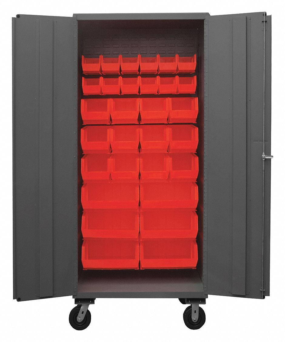 K4878 Bin Cabinet 80 x36 x24 Gray 30RedBns