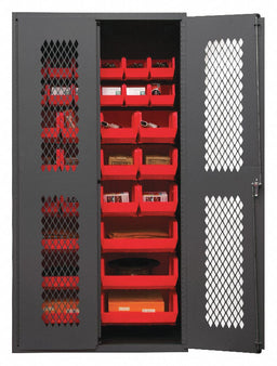 K4944 Bin Cabinet 72 x36 x24 Gray 30RedBns