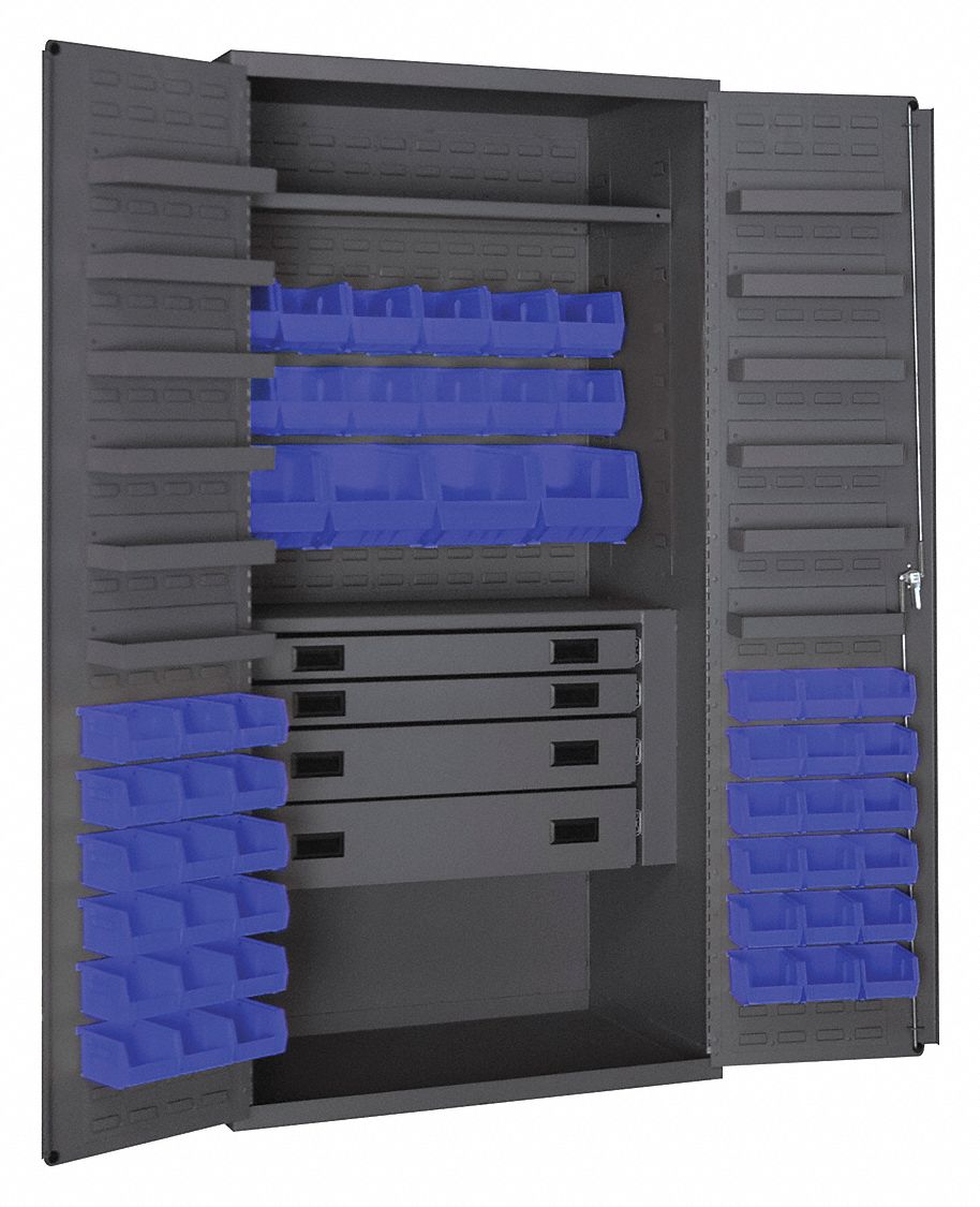 K4932 Bin Cabinet Gray 72 x36 x24 52BlBns