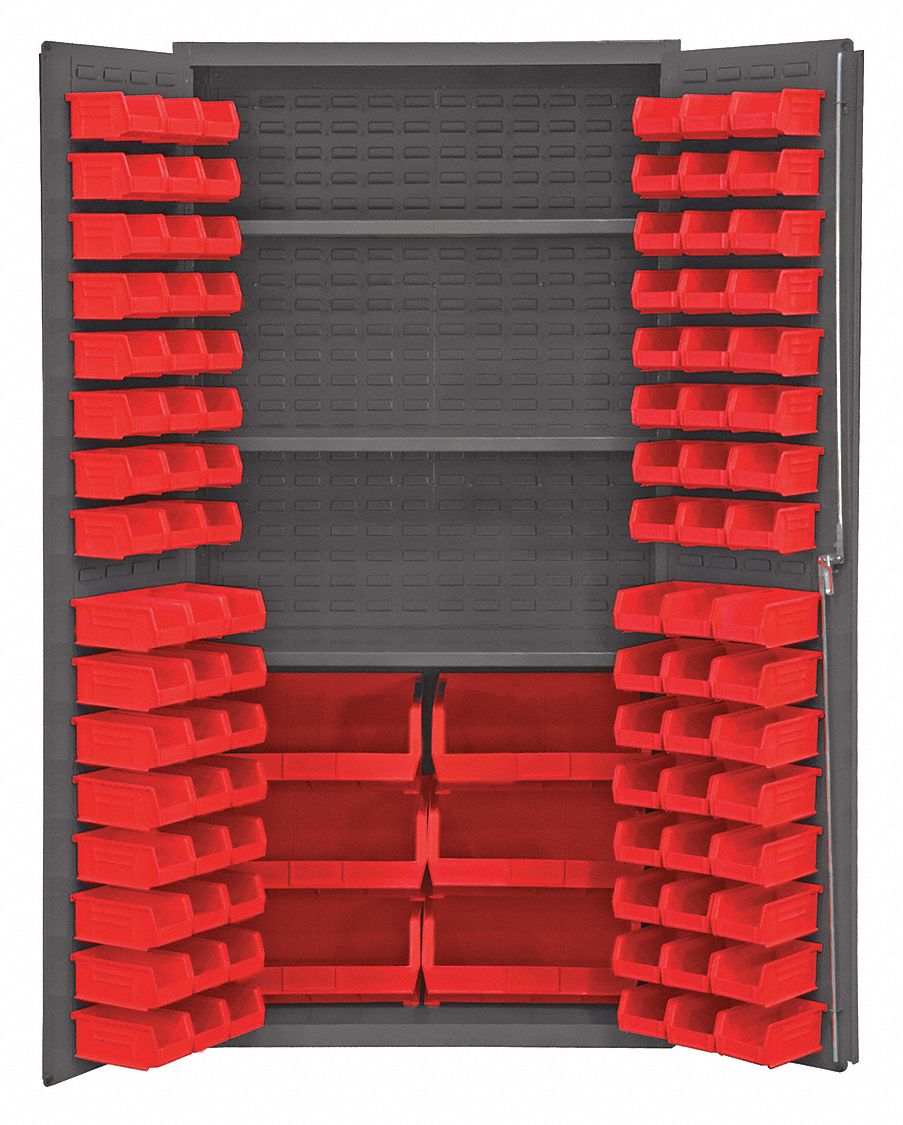 K4911 Bin Cabinet 72 x36 x24 Gray 102RedBns