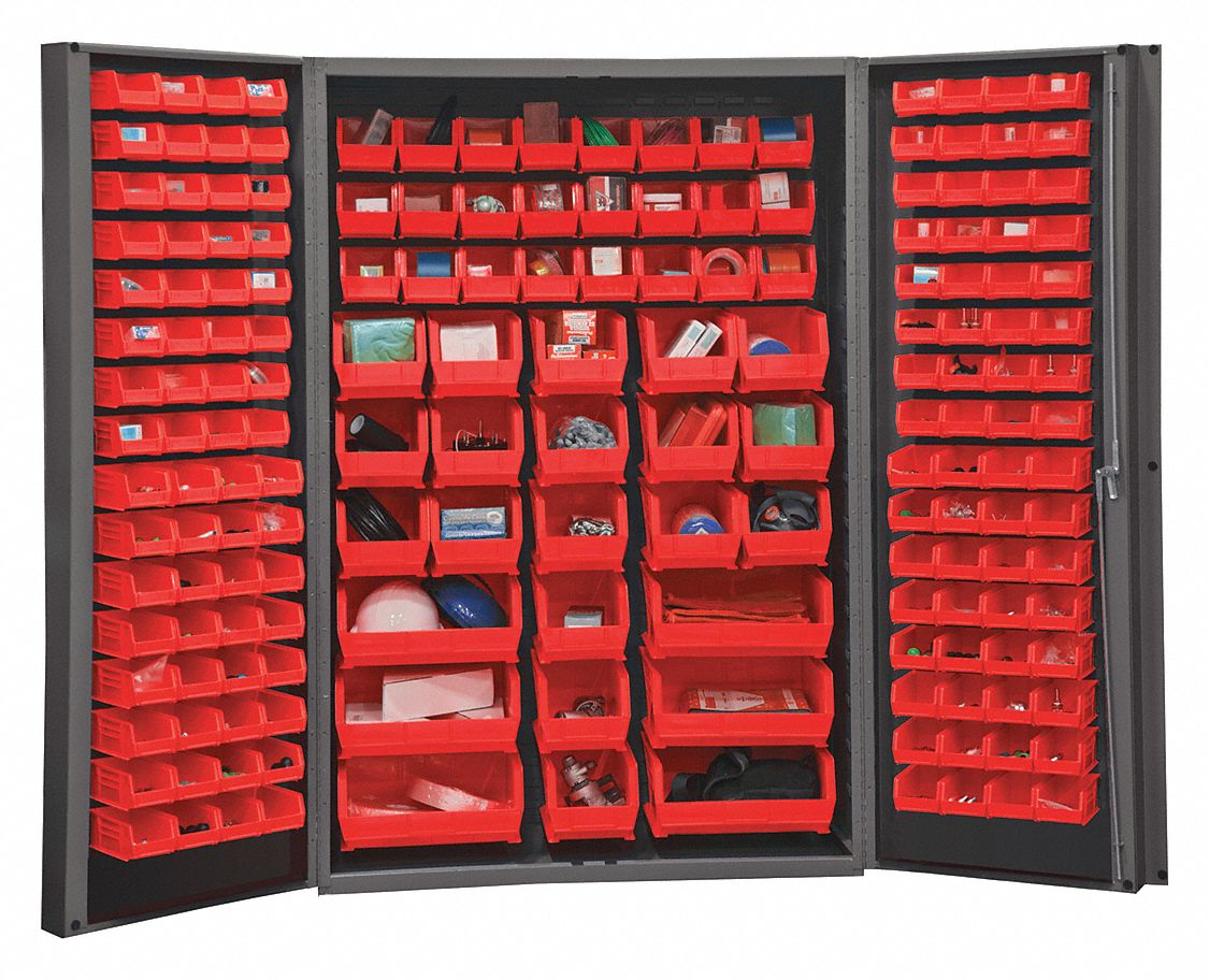 K4892 Bin Cabinet 72 x48 x24 Gray 176RedBns