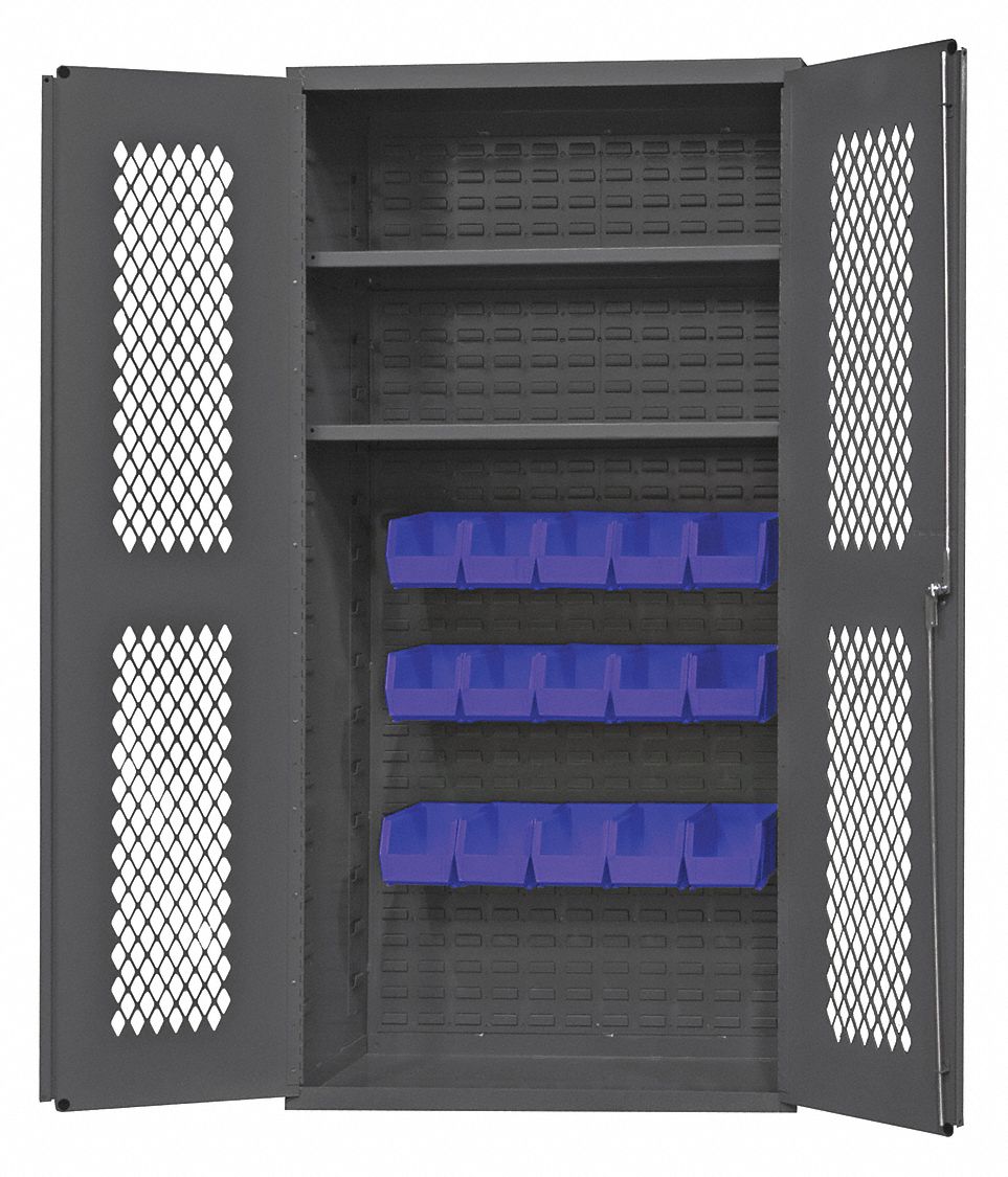 K4950 Bin Cabinet 72 x36 x24 Gray 15BlueBns